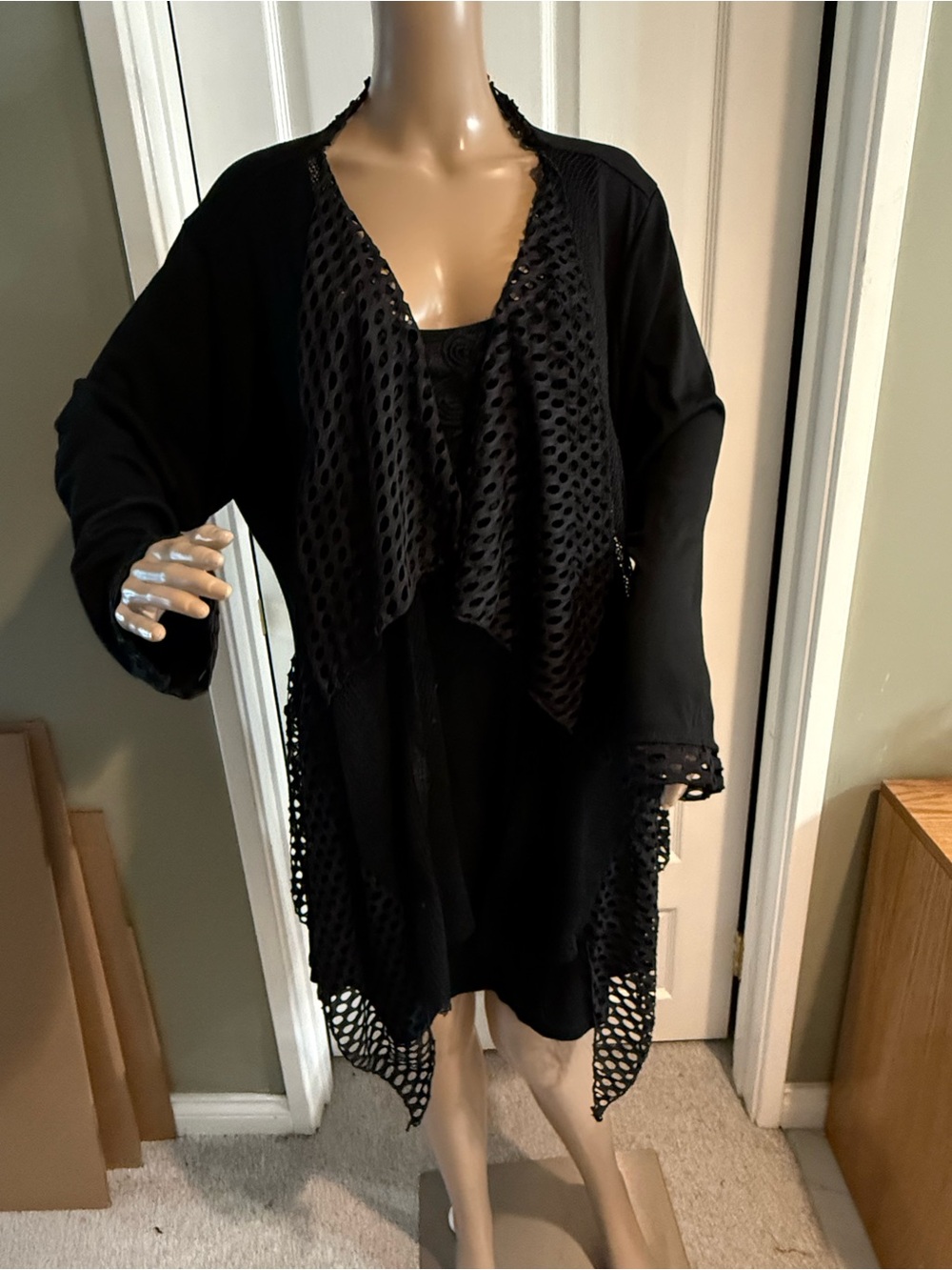 Pretty Angel Layered Silk Blend Black Mini Dress Layered Witchy Whimisigoth